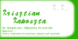 krisztian kaposzta business card