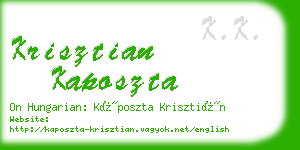 krisztian kaposzta business card